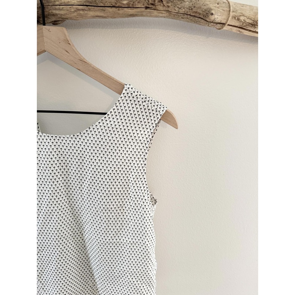 Womens White‎ Black Dot Print Sleeveless Top Casual Summer Shirt